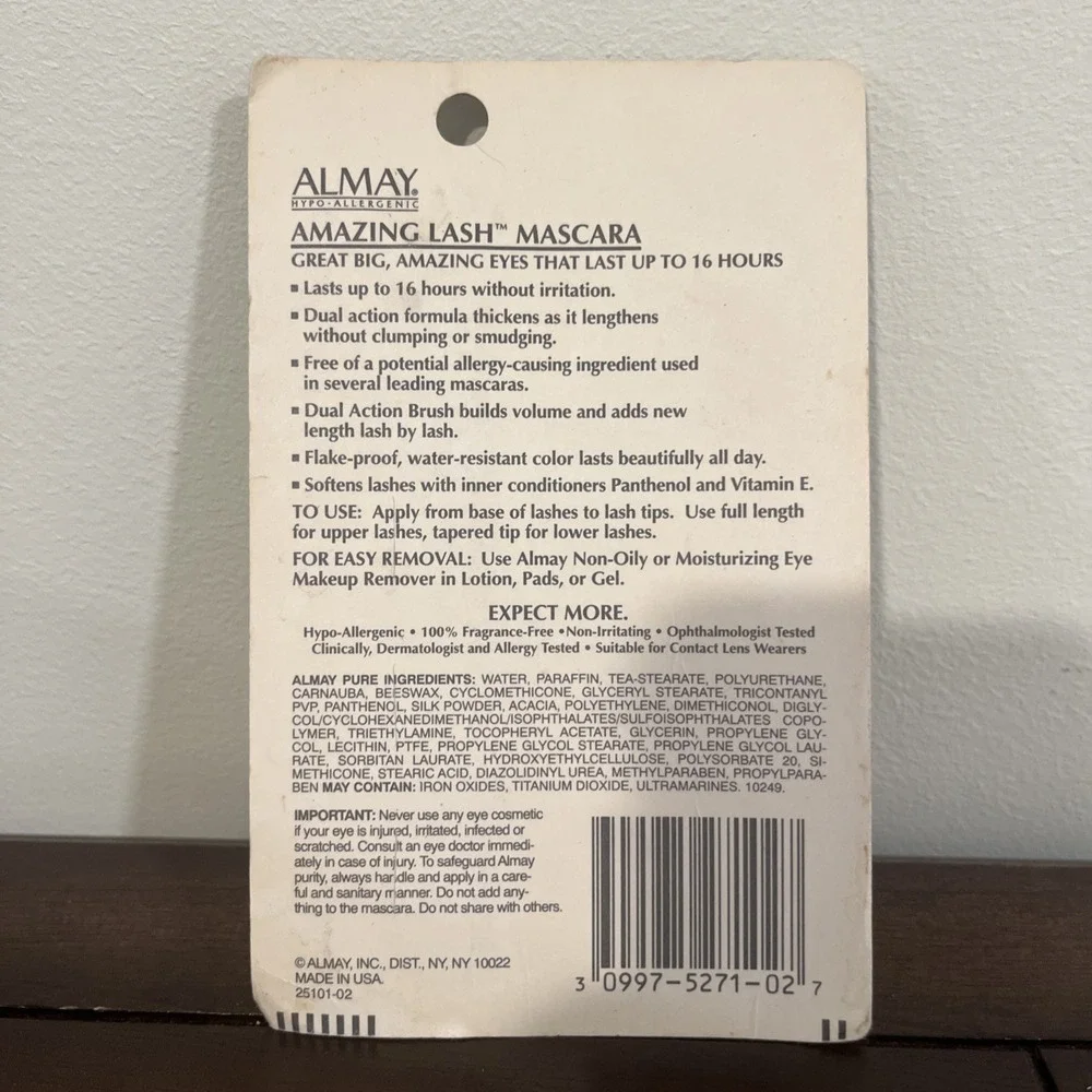 Almay Amazing Lash Mascara Quiet Black, New In Package Vintage HTF
